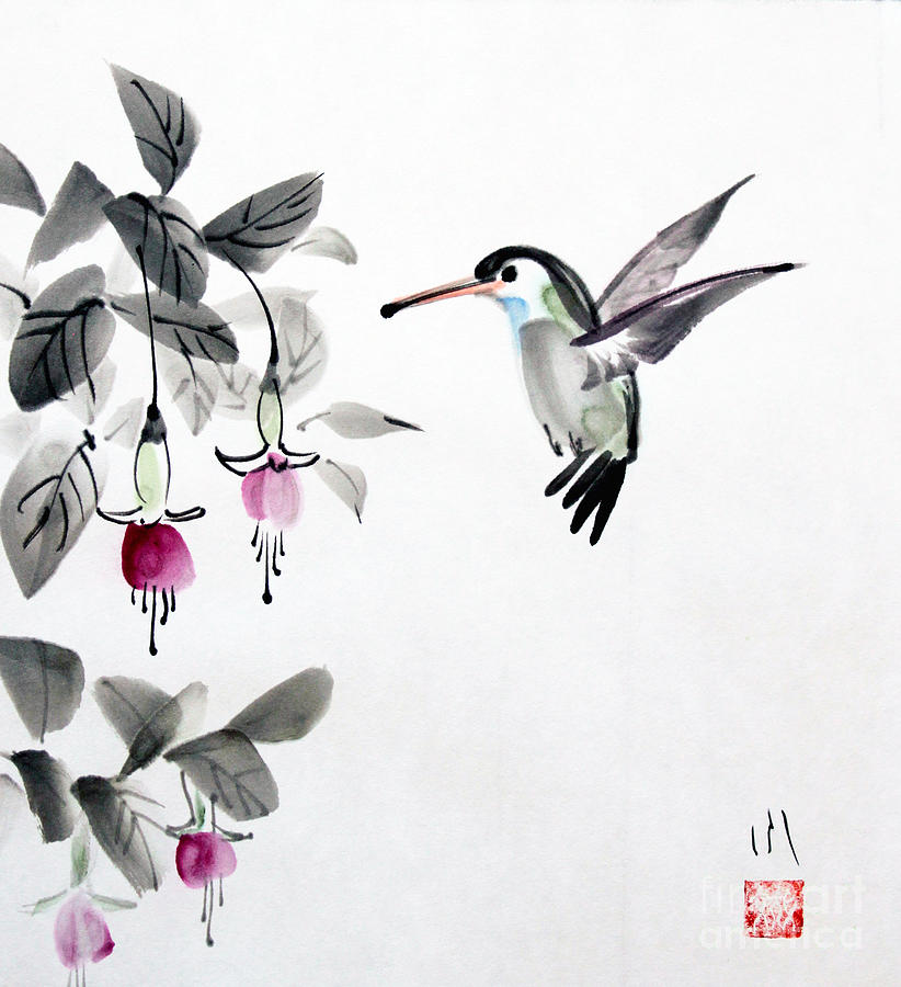 Humming Bird #2 Painting by Fumiyo Yoshikawa