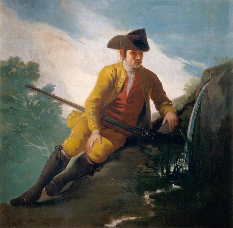 Hunter beside a Spring Painting by Francisco Goya | Fine Art America