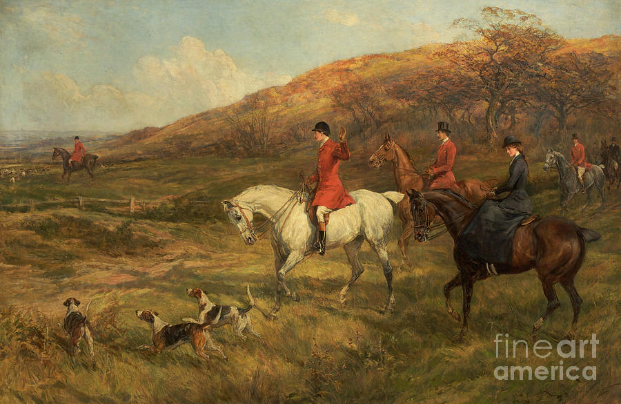 Horse Painting - Hunting Scene by Heywood Hardy
