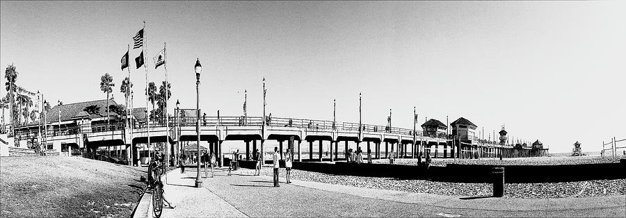 Black And White Photograph - Huntington Beach Pier #1 by Carol Tsiatsios
