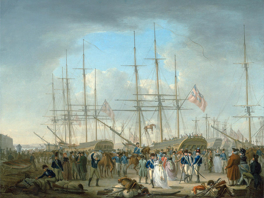 Hussars Embarking at Deptford #2 Painting by William Anderson