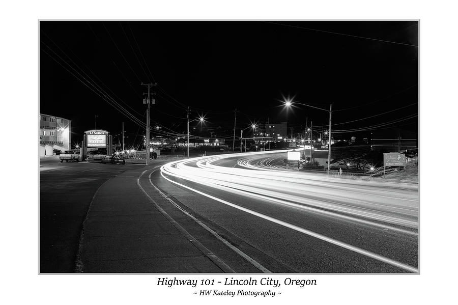 Hwy 101 - Lincoln City Oregon - with border Photograph by HW Kateley