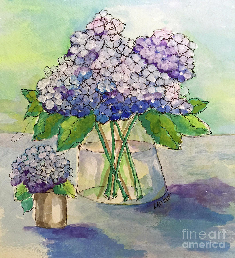 Hydrangea  #2 Painting by Rosemary Aubut