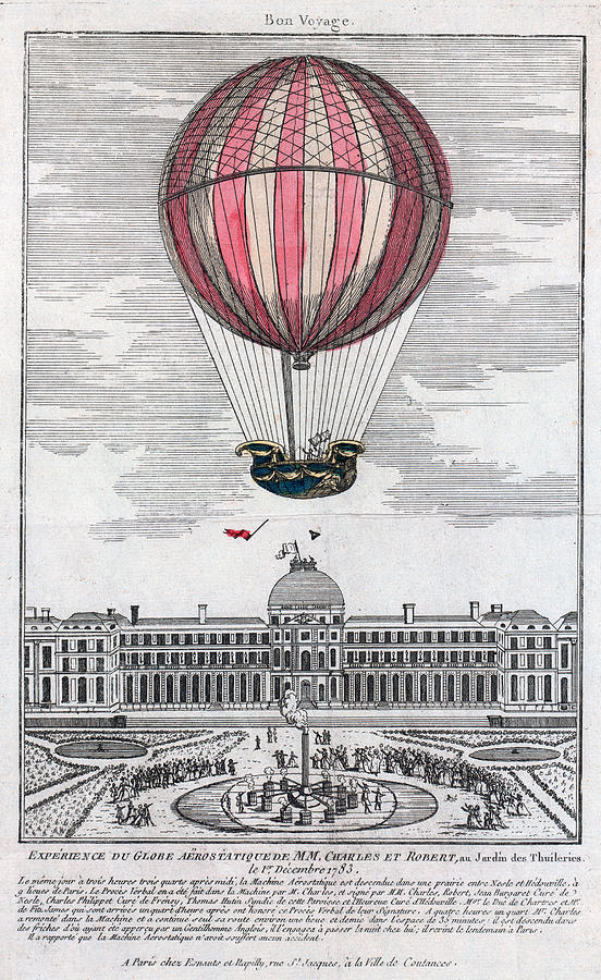 Paris Photograph - Hydrogen Balloon, 1783 #1 by Granger