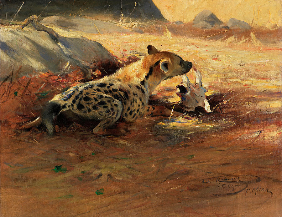 Wilhelm Kuhnert Painting - Hyena #2 by Friedrich Wilhelm Kuhnert