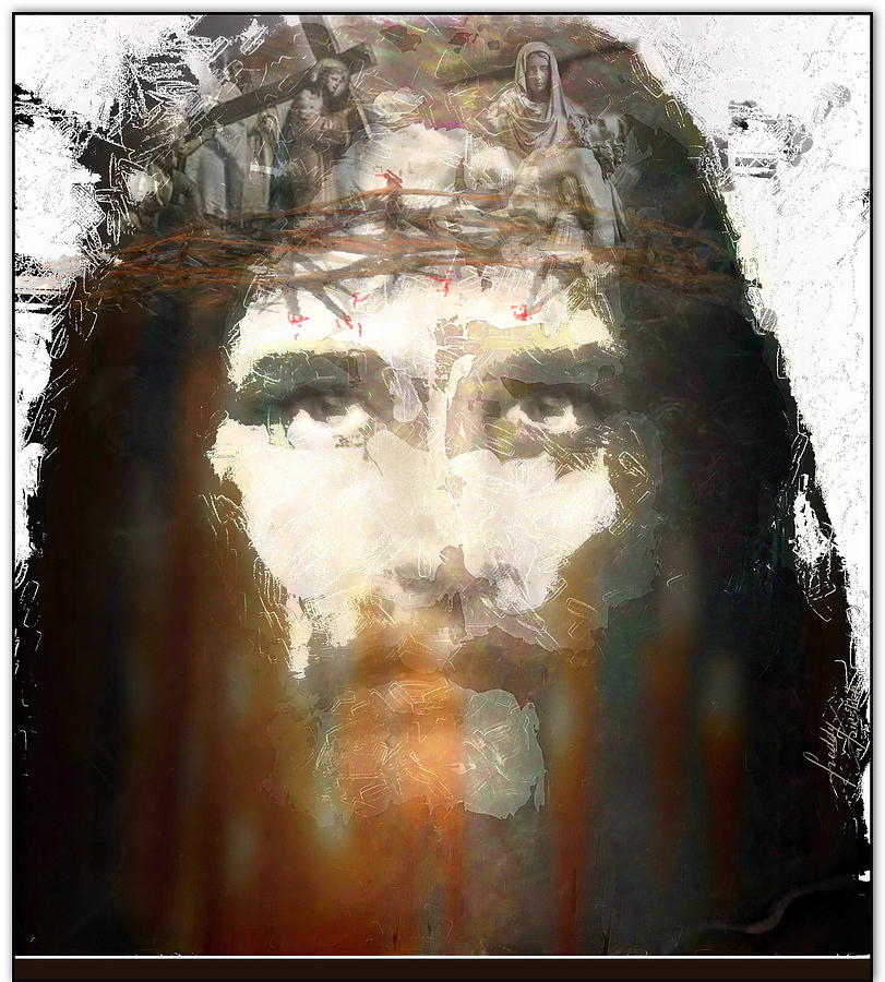 Jesus Christ Mixed Media - I Came To This Hour. #1 by Freddy Kirsheh