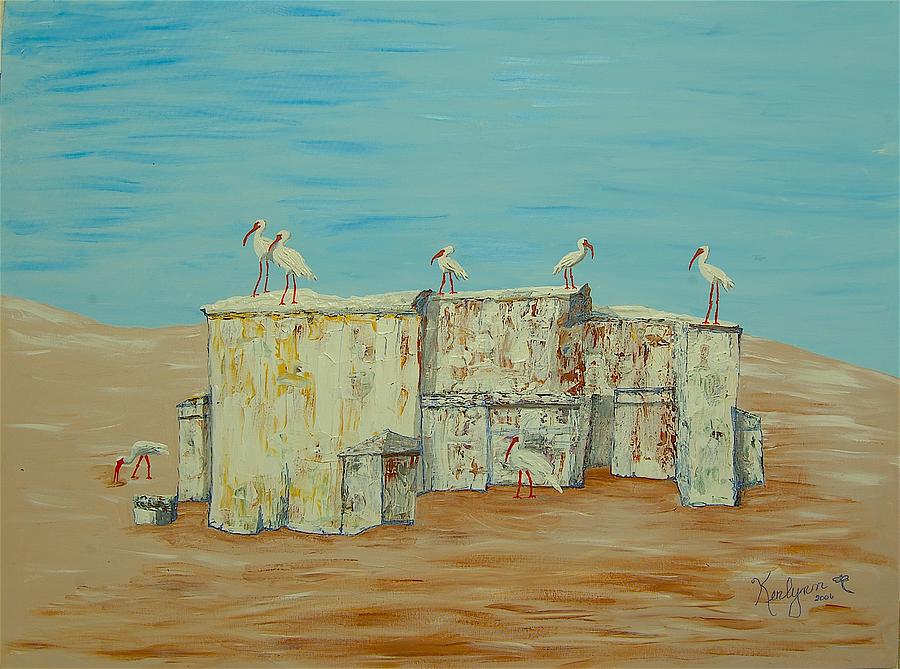 Sea Birds on Old Wall Painting by Kenlynn Schroeder