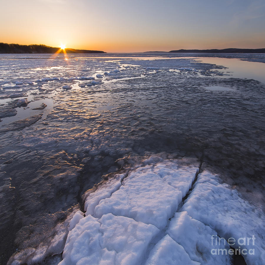 Lake Michigan Photograph - Ice Breaking on Crystal Lake #1 by Twenty Two North Photography