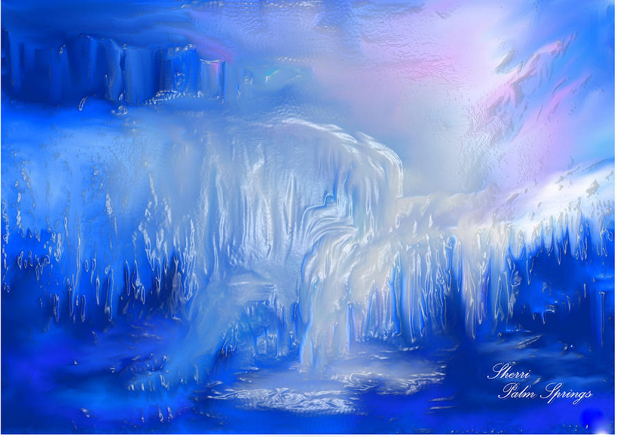Nature Painting - Ice Falls #2 by Sherris - Of Palm Springs