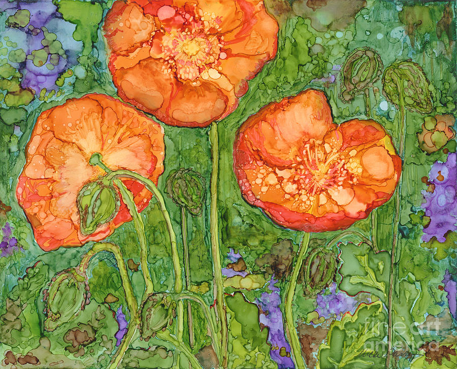 Ice Poppies II #1 Painting by Vicki Baun Barry