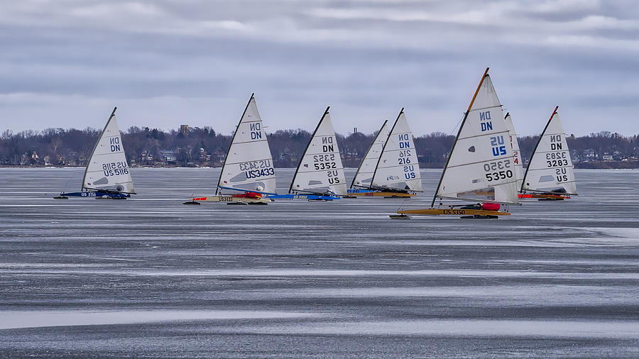 ice sailing - Madison - Wisconsin Photograph by Steven Ralser