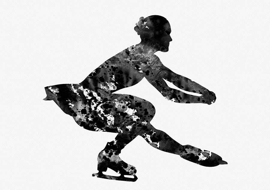 Ice Skater Black Digital Art By Erzebet S Fine Art America