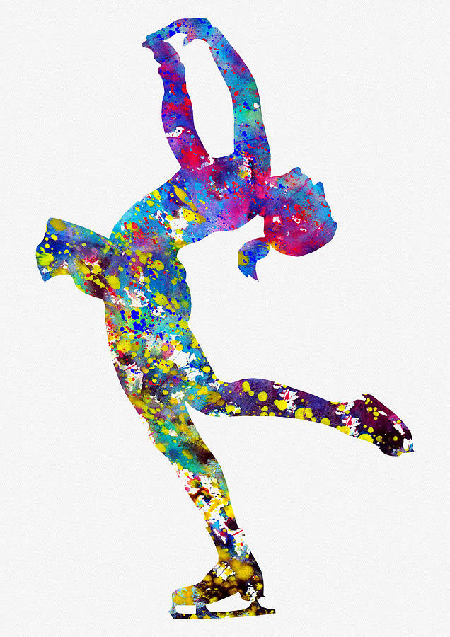Ice Skating Girlcolorful Digital Art by Erzebet S Fine Art America