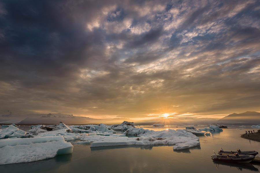 Nature Photograph - Icebergs On The Jokulsarlon Glacial #1 by Panoramic Images