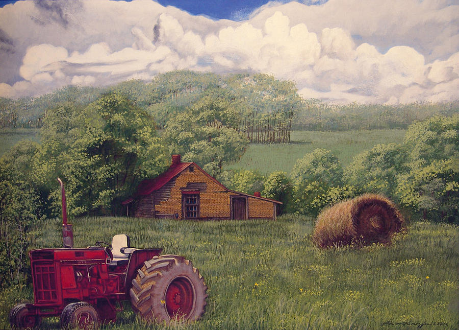 Landscape Painting - Idle in Godfrey Georgia by Peter Muzyka
