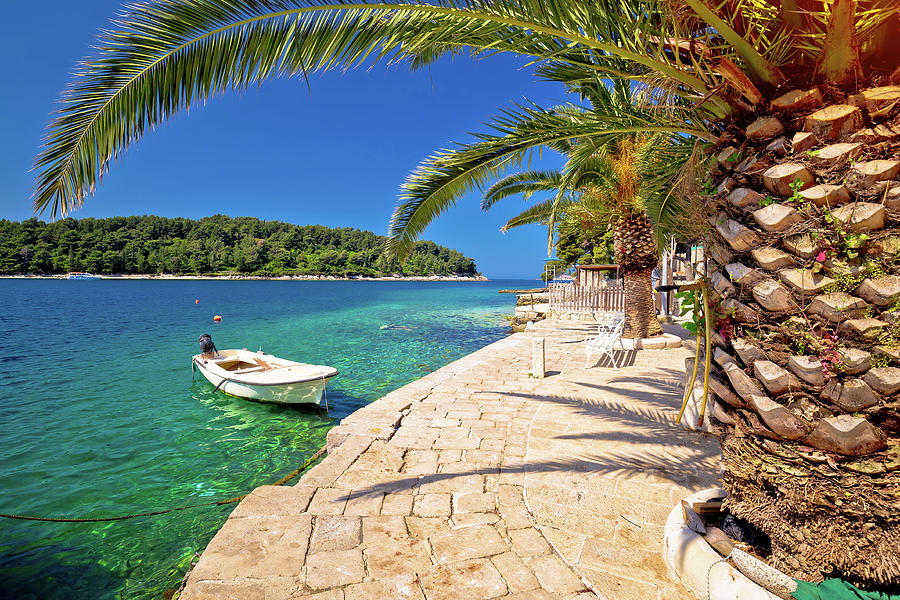 Idyllic turquoise stone beach in Cavtat #1 Photograph by Brch Photography