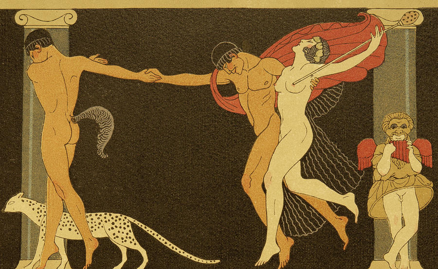 Illustration from Les Chansons de Bilitis Painting by Georges Barbier