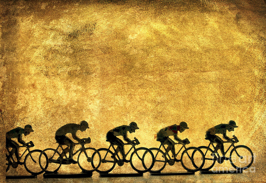 Bicycle Photograph - Illustration of cyclists #1 by Bernard Jaubert