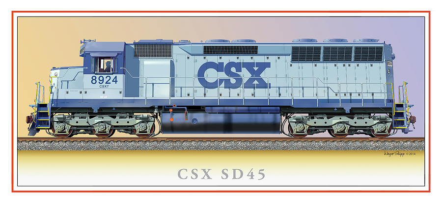 Csx Sd45 8924 Digital Art by Wayne Shipp - Fine Art America