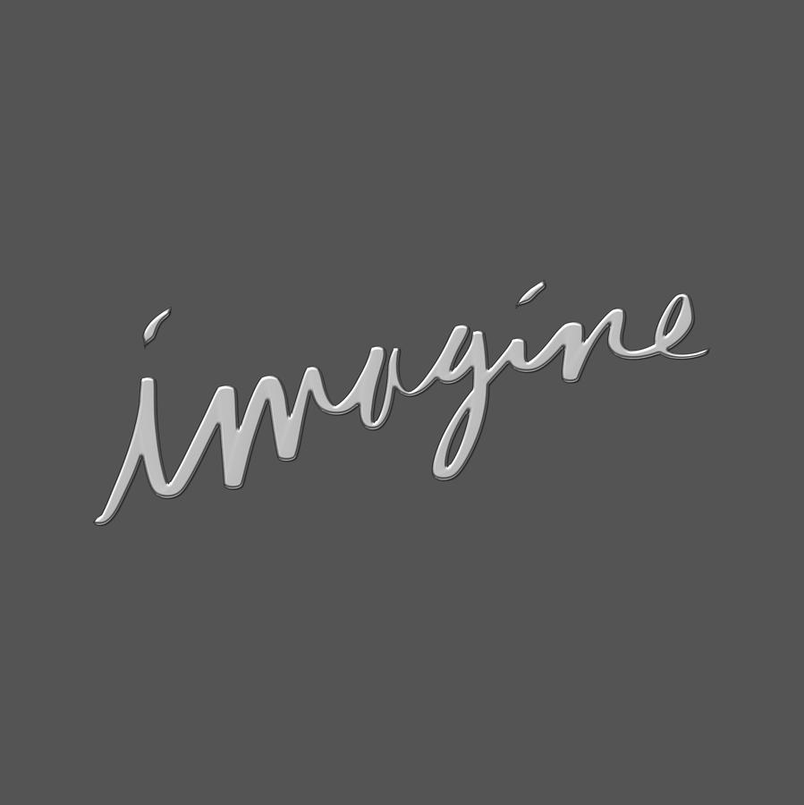 Typography Drawing - Imagine #2 by Bill Owen