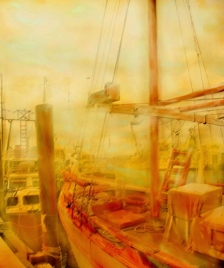 Boat Digital Art - In Port  #1 by Ian  MacDonald