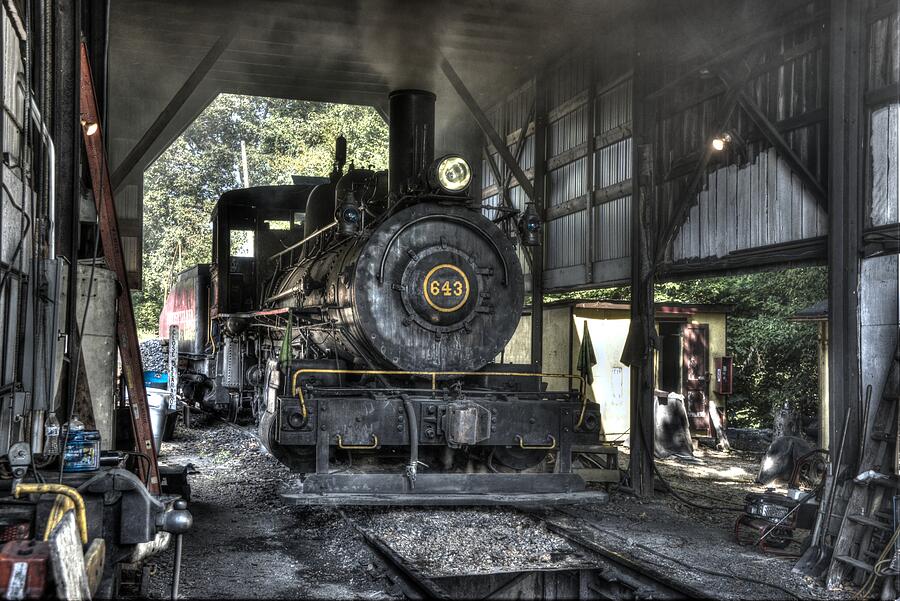 In the engine shed steaming up #1 Photograph by Paul W Faust - Impressions of Light