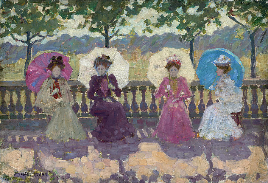 In the Park, Paris #1 Painting by Maurice Brazil Prendergast