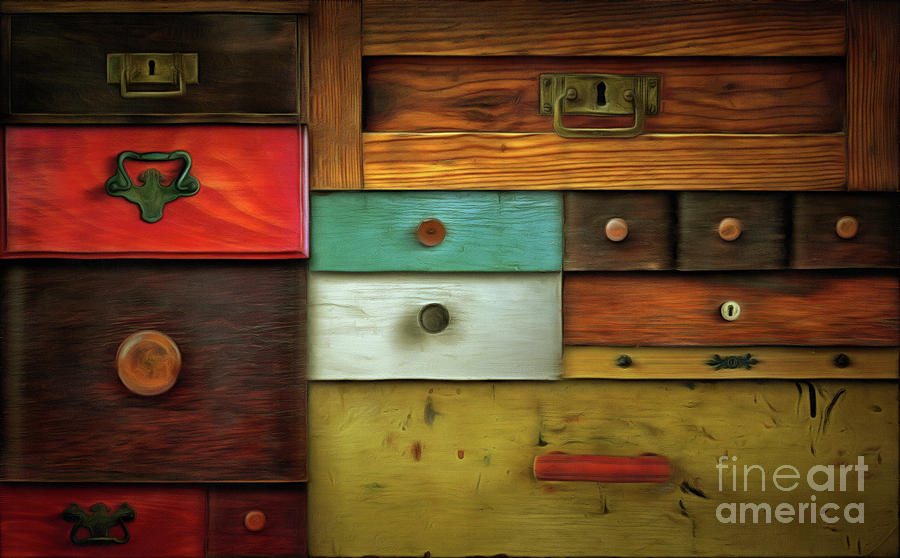 In utter secrecy - various drawers #1 Digital Art by Michal Boubin
