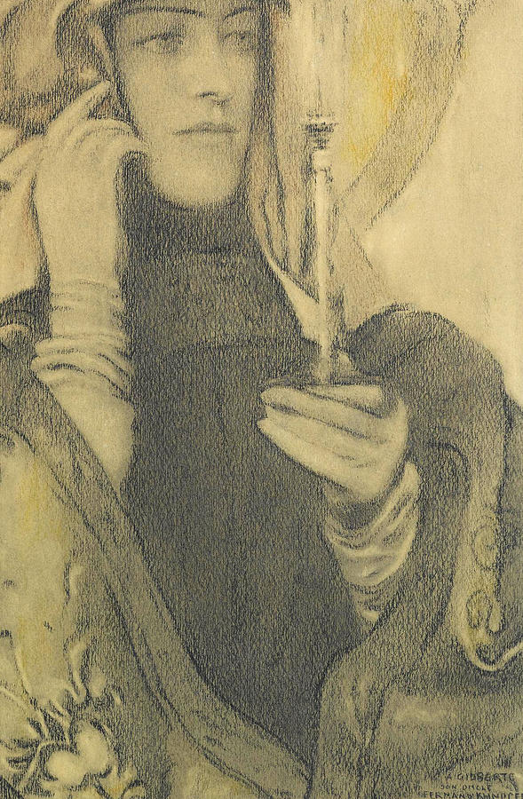 Incense #1 Drawing by Fernand Khnopff