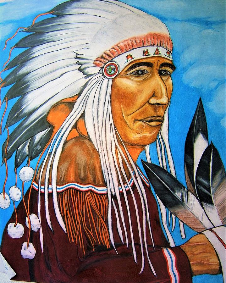Indian Chief Drawing by Ralph Blankenship - Fine Art America