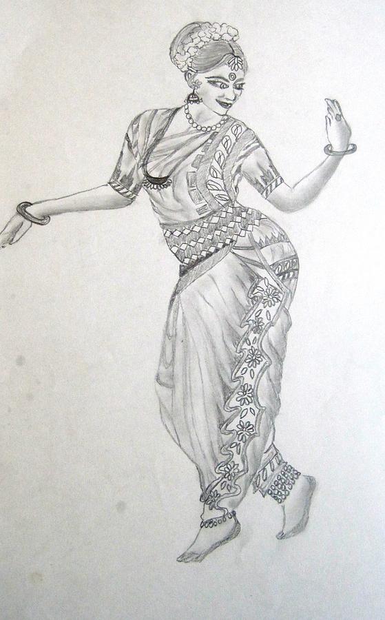 indian dancer drawing