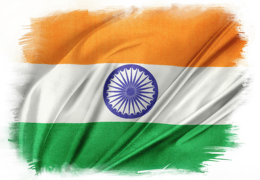 Indian flag #1 Photograph by Les Cunliffe