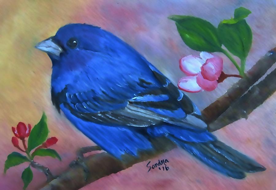 indigo bunting painting