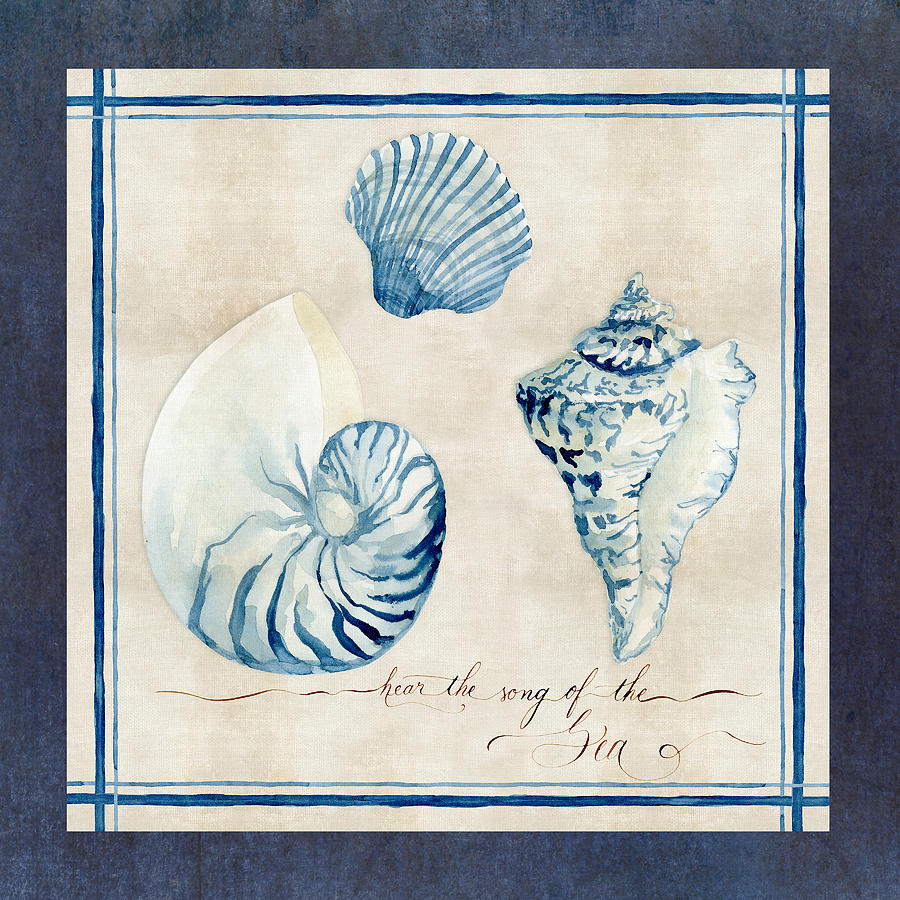 Shell Painting - Indigo Ocean - Song of the Sea #2 by Audrey Jeanne Roberts