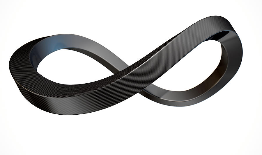 Abstract Digital Art - Infinity Symbol Carbon Fibre #1 by Allan Swart