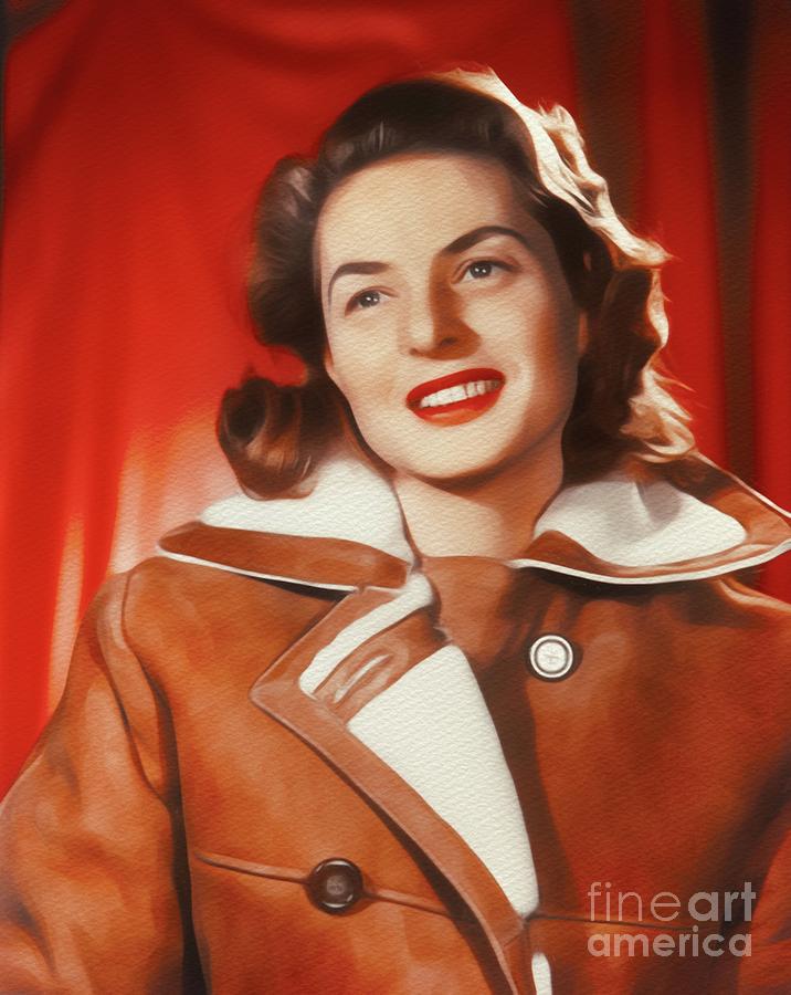 Hollywood Painting - Ingrid Bergman, Vintage Movie Star #1 by Esoterica Art Agency