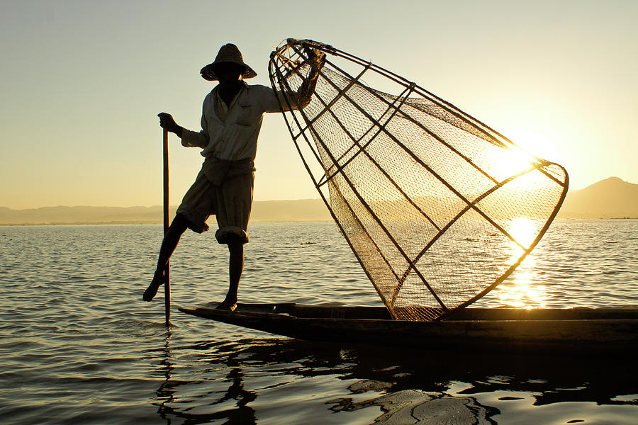Inle Lake Fisherman #1 Photograph by Michele Burgess