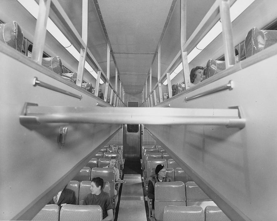 Inside Bilevel Passenger Car - 1958 #2 Photograph by Chicago and North Western Historical Society