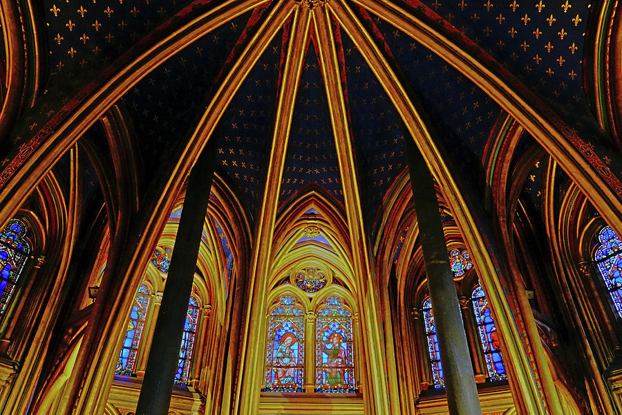 Interior Beauty Of Sainte-Chapelle In Paris, France #1 Photograph by Rick Rosenshein