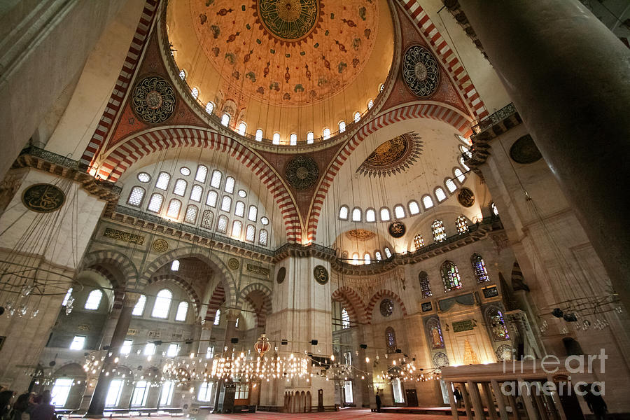Interior of a mosque, Istanbul, Turkey  #1 Photograph by Jacky Telem