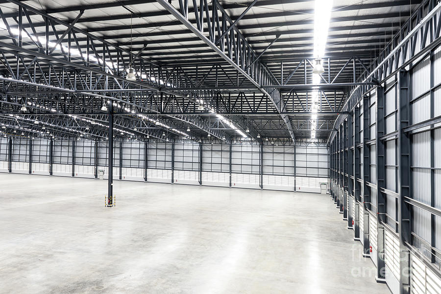 Interior Of Empty Warehouse Photograph By Sasin Tipchai - Fine Art America