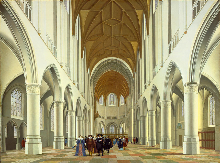 Interior of Saint Bavo Haarlem #2 Painting by Pieter Jansz Saenredam