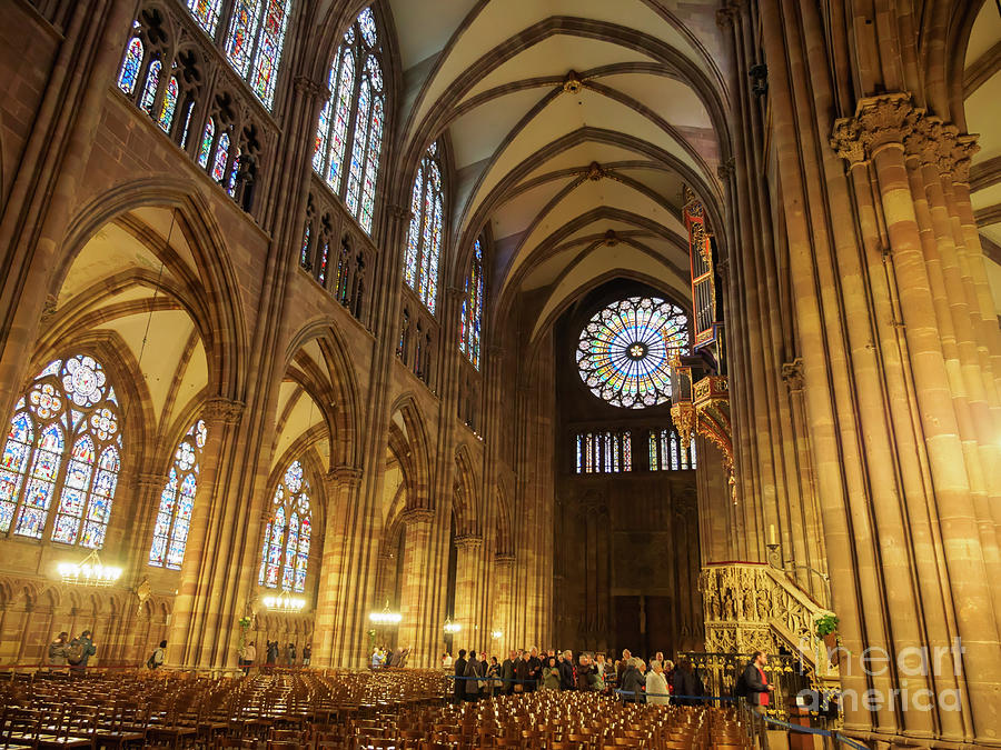 Interior of Strasbourg Cathedral #1 Photograph by Louise Heusinkveld
