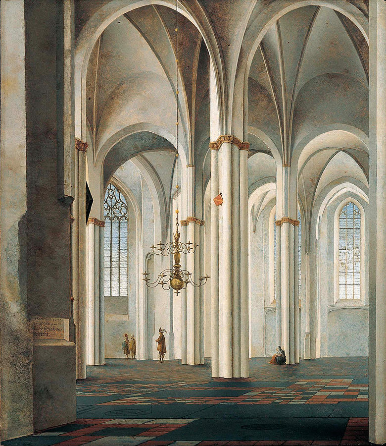 Interior of the Buurkerk Utrecht #2 Painting by Pieter Jansz Saenredam