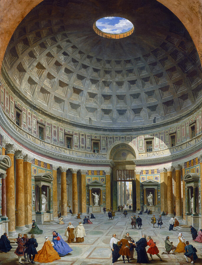 Interior of the Pantheon, Rome Painting by Giovanni Paolo Panini - Fine ...