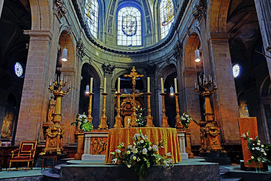 Interior View Of Saint-Sulpice In Paris, France #1 Photograph by Rick Rosenshein