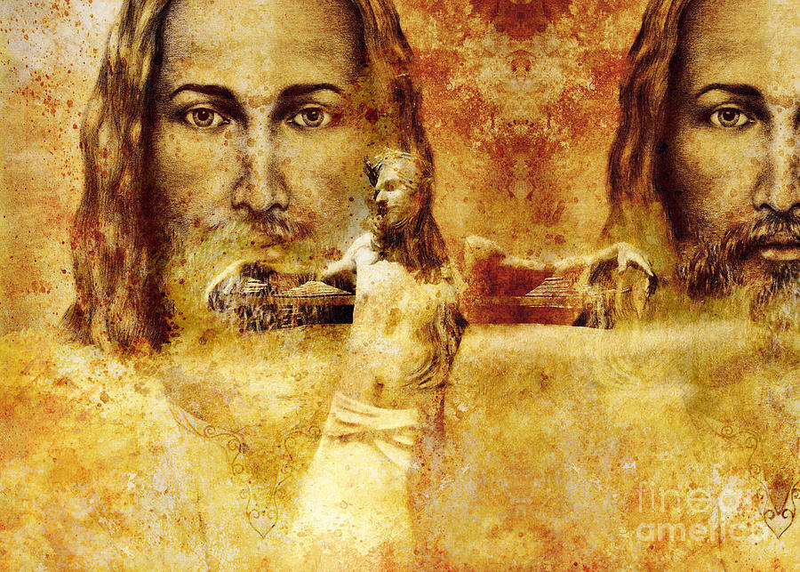 Interpretation Of Jesus On The Cross Graphic Painting Version