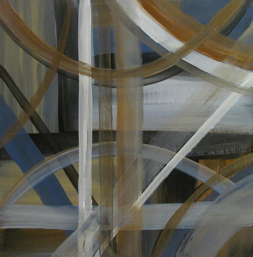 Intersection in Blue 4 #1 Painting by Anita Burgermeister