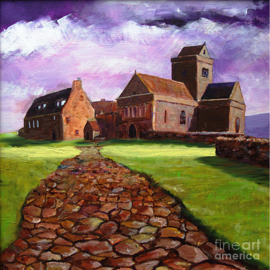 Iona Abbey Scotland Painting by John Butterfield