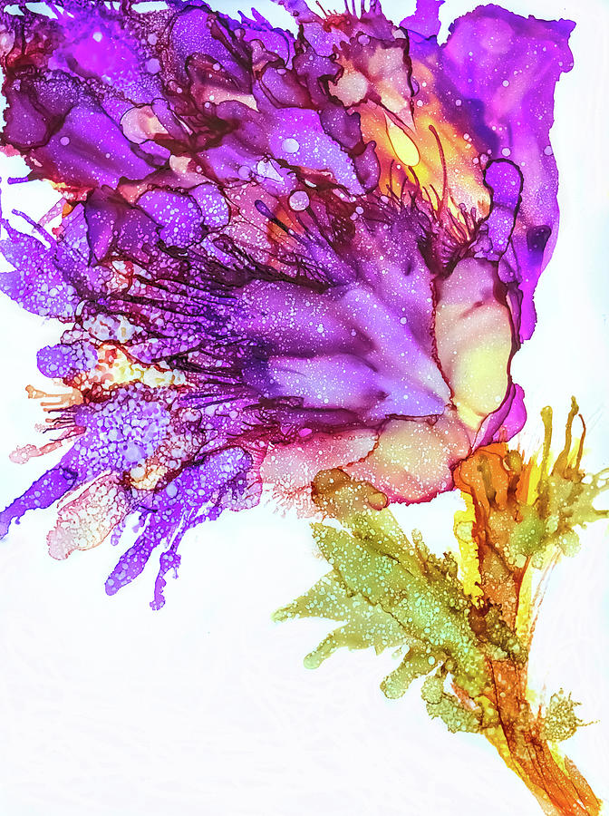 Iris Flower #1 Painting by Lilia S